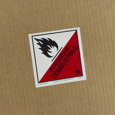 DOT Spontaneously Combustible Labels - Butt Cut - 18210 - 4x4 Class 4 Spontaneously Combustible.png